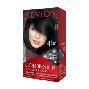 Revlon Colorsilk #11 Soft Black, Permanent Hair Color, with 100% Gray Coverage, Ammonia-Free, Keratin and Amino Acids