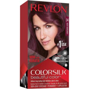 REVLON Colorsilk Beautiful Color for Unisex 34 Burgundy, DEEP BURGUNDY-34