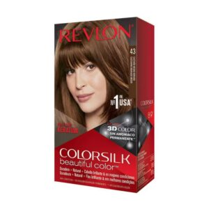 Revlon Colorsilk #43 Medium Golden Brown, Permanent Hair Color, with 100% Gray Coverage, Ammonia-Free, Keratin and Amino Acids
