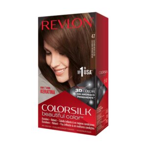 Revlon Colorsilk  #47 Medium Rich Brown, Permanent Hair Color, with 100% Gray Coverage, Ammonia-Free, Keratin and Amino Acids