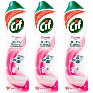 Cif Cream Multi Purpose Cleaner, Pink Flower - 16.9 Fl Oz / 500 mL x 3 Pack