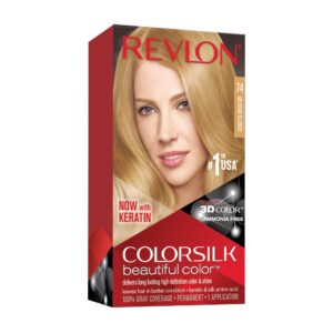 Revlon Colorsilk Permanent Hair Color, Permanent Hair Dye. #74 Medium Blonde ( Pack of 1 )