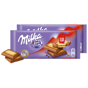 Milka & LU Biscuits Chocolate Bar Candy Original German Chocolate 87g/3.06oz (Pack of 2)