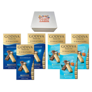 GODIVA Chocolatier Signature Mini Bars, 6 Pack by CANDY CABIN (MilkChocolate - SaltedCaramel)